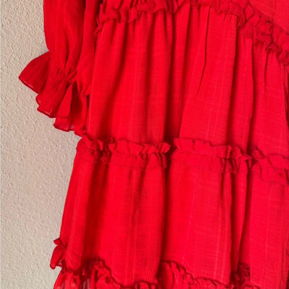 Red Ruffled Dress - Picture 3 of 6